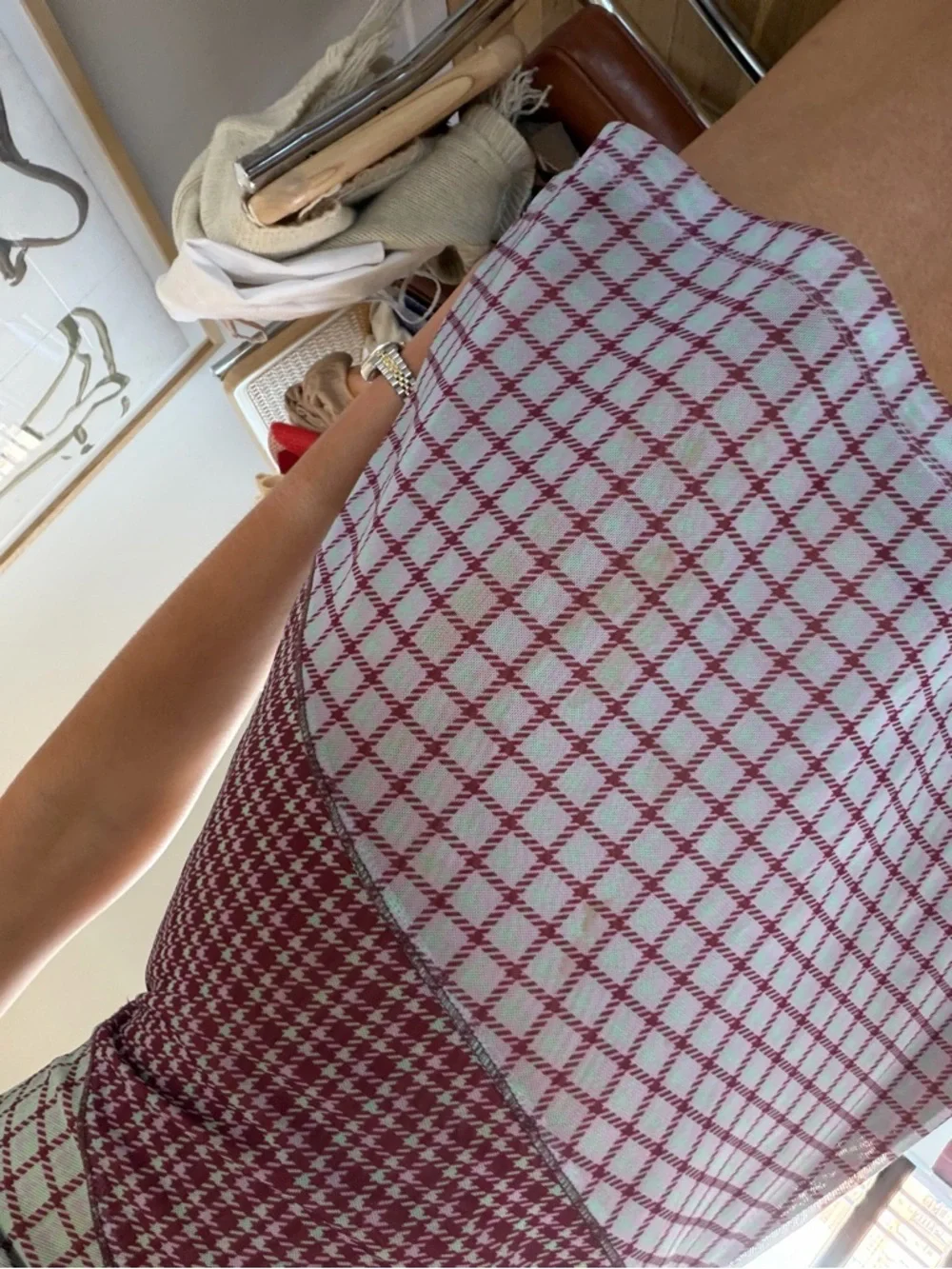 Miaou Pink & White Checked Mini Dress - Picture 3 of 4